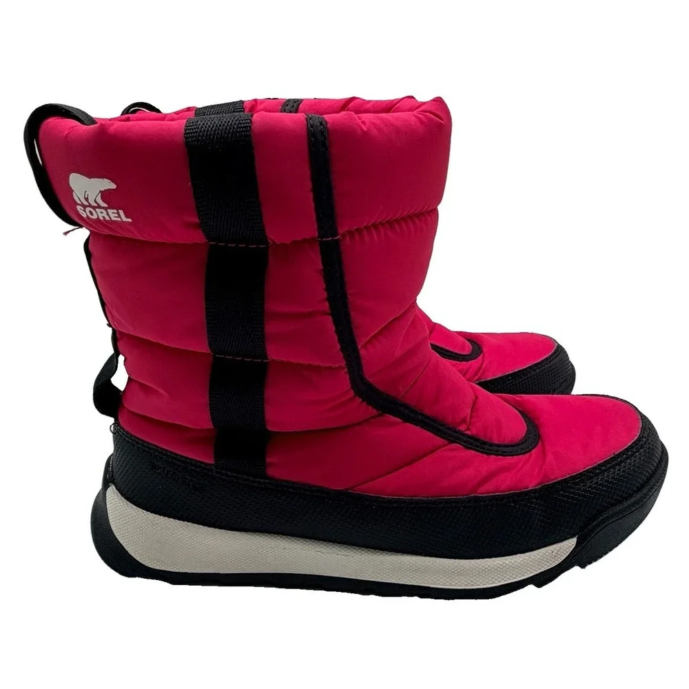 Sorel Winter Boot Size 4 Kids Cactus Pink Black Youth Whitney™ II Puffy